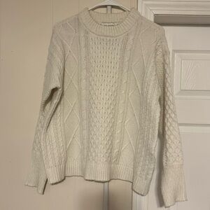 White knitted sweater